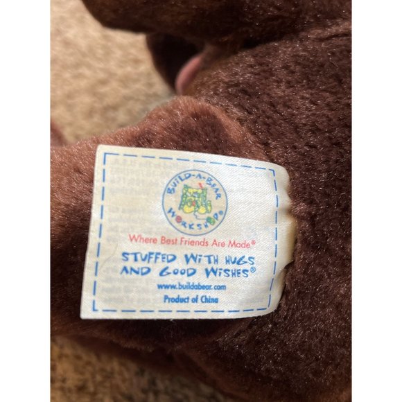 Build a Bear Fudge Pup Plush 11 in Chocolate Brown Dog Spot Around Black Eyes - Picture 4 of 7